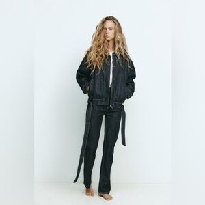BELTED TRF DENIM JACKET